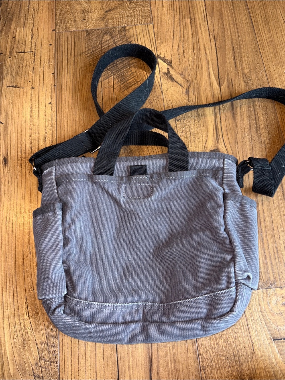 Duluth Trading Co Gray Canvas Crossbody Messenger with Black Strap - Picture 4 of 4